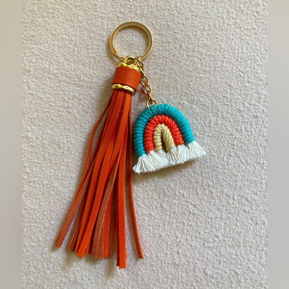 Rainbow Tassel Keychain
